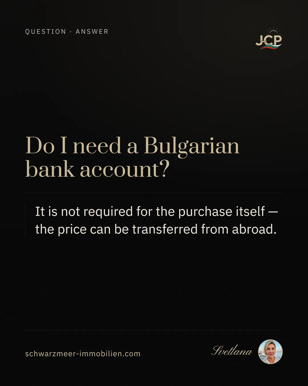 Do I need a Bulgarian bank account?