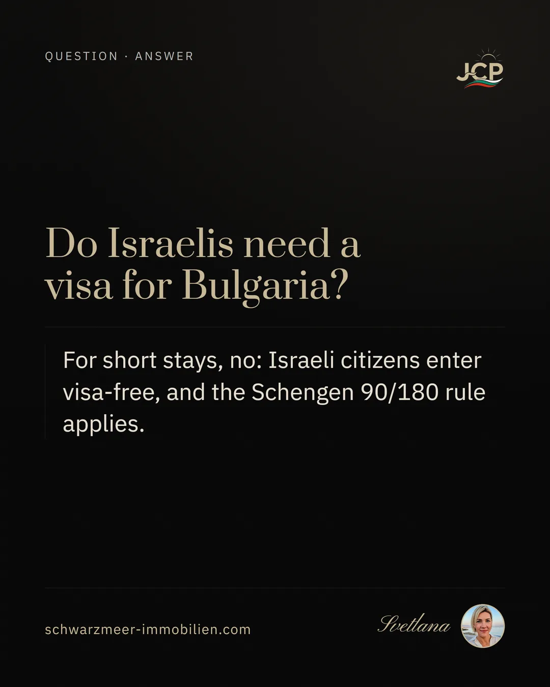 Do Israelis need a visa for Bulgaria?