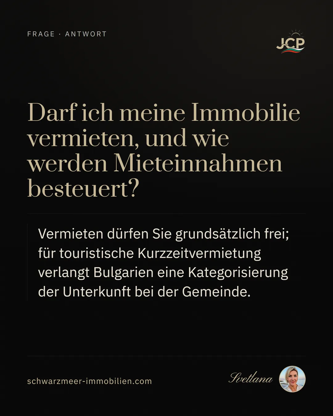 Darf ich meine Immobilie vermieten, und wie werden Mieteinnahmen besteuert?