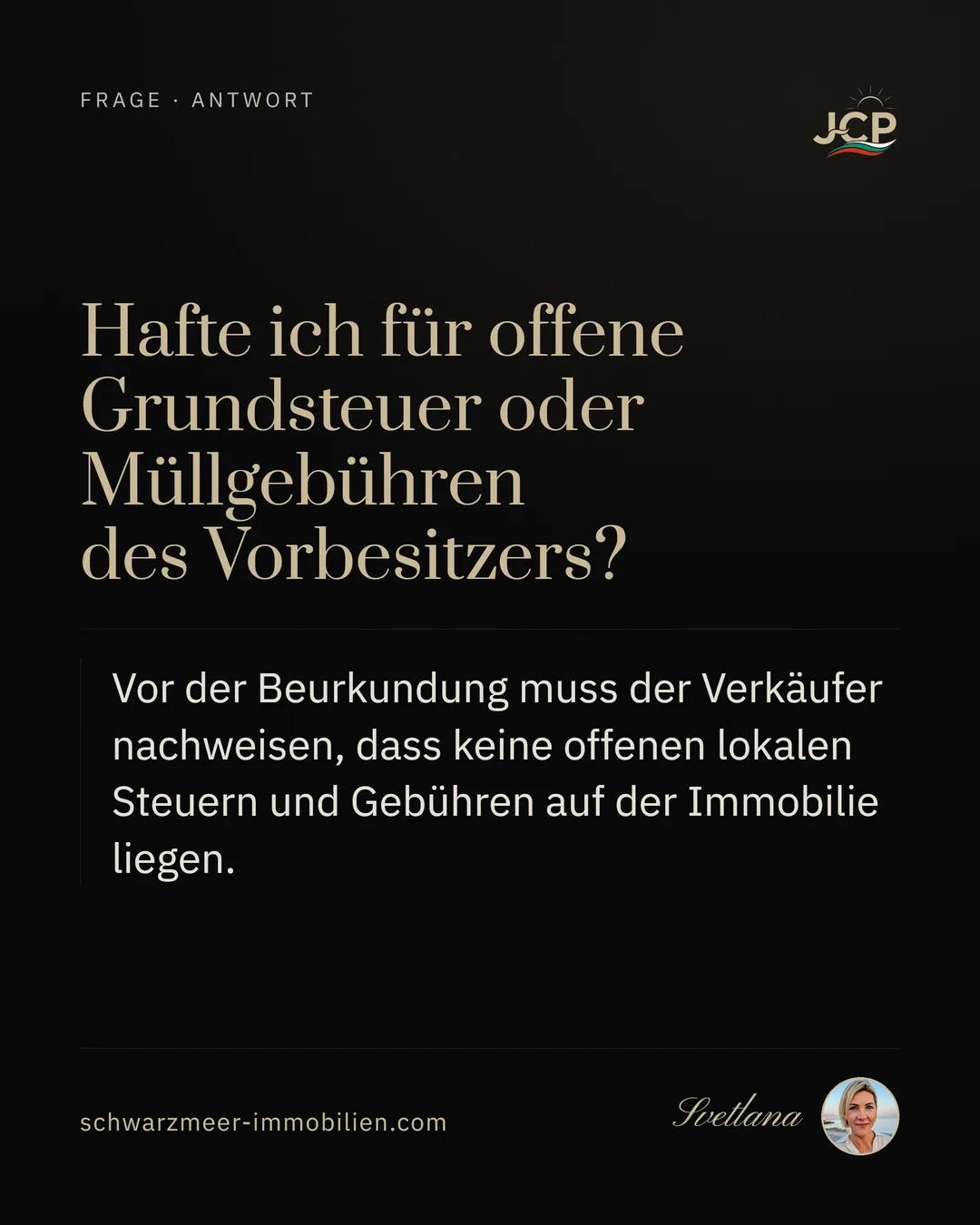Hafte ich für offene Grundsteuer oder Müllgebühren des Vorbesitzers?