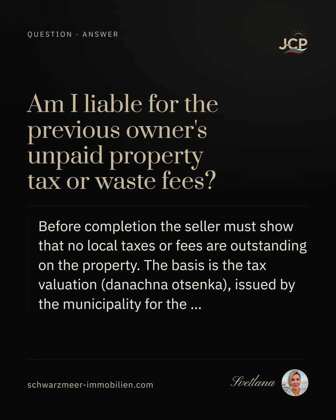 Am I liable for the previous owner's unpaid property tax or waste fees?