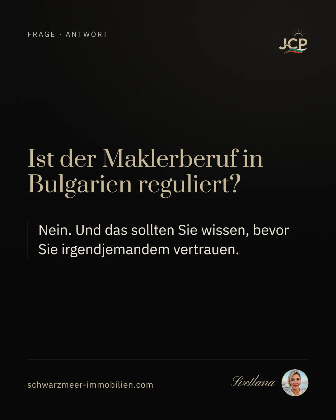 Ist der Maklerberuf in Bulgarien reguliert?