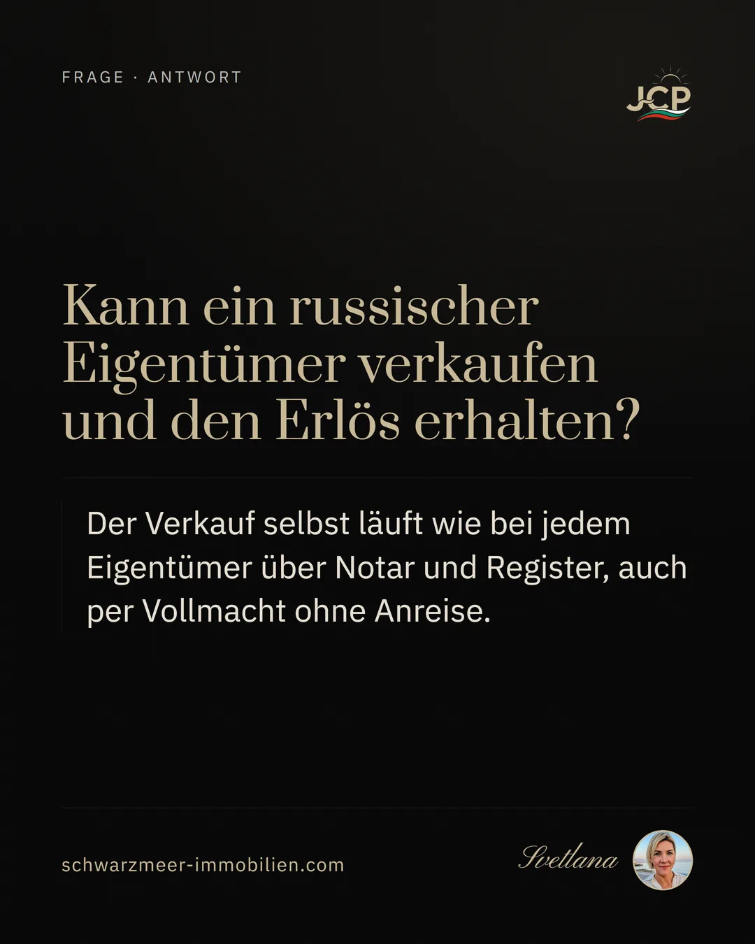 Kann ein russischer Eigentümer verkaufen und den Erlös erhalten?