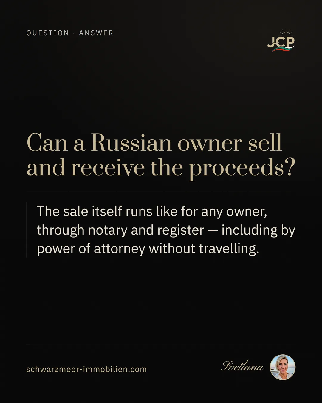 Can a Russian owner sell and receive the proceeds?