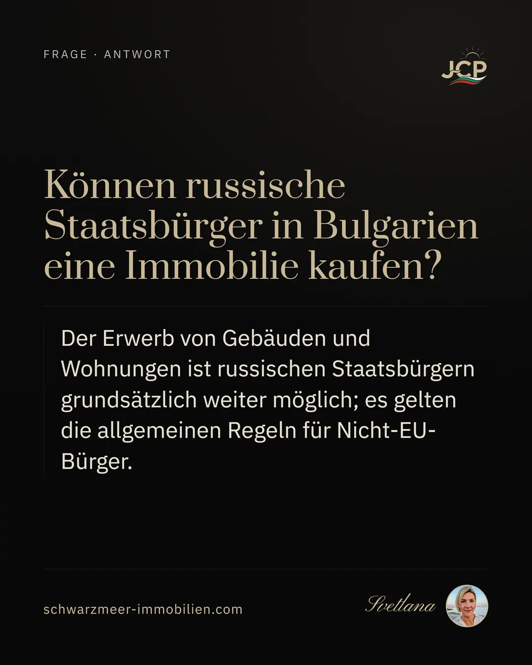Können russische Staatsbürger in Bulgarien eine Immobilie kaufen?