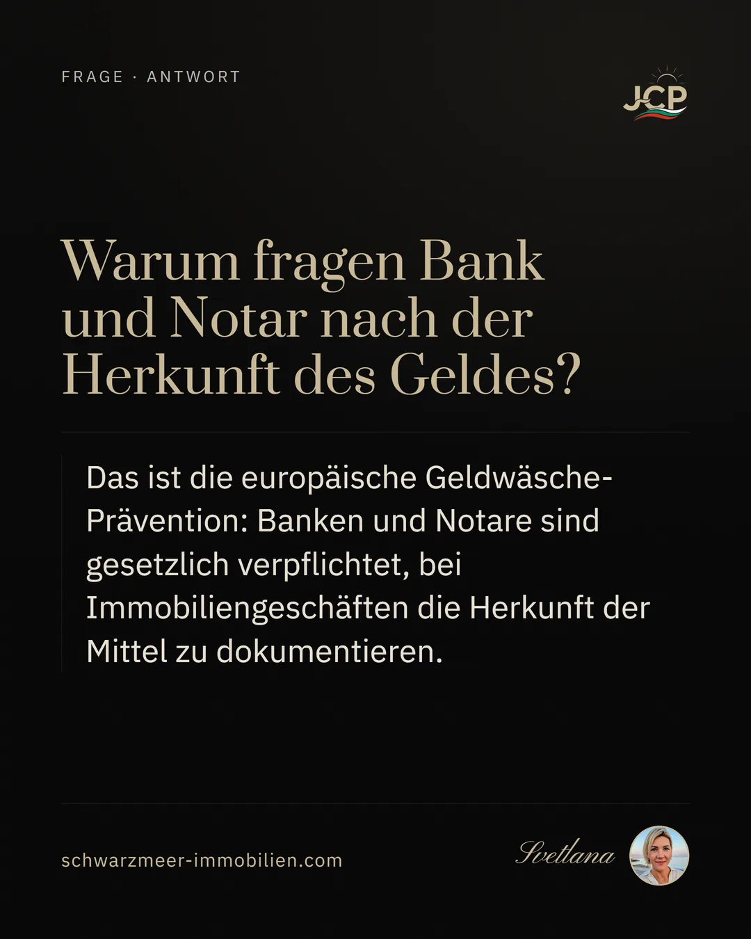 Warum fragen Bank und Notar nach der Herkunft des Geldes?