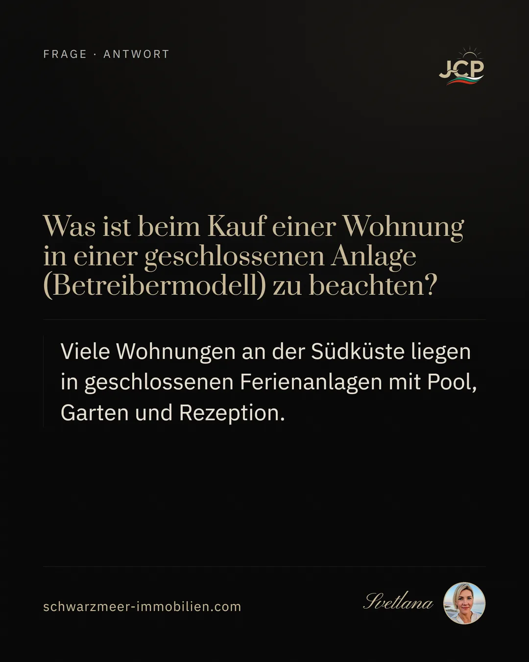 Was ist beim Kauf einer Wohnung in einer geschlossenen Anlage (Betreibermodell) zu beachten?