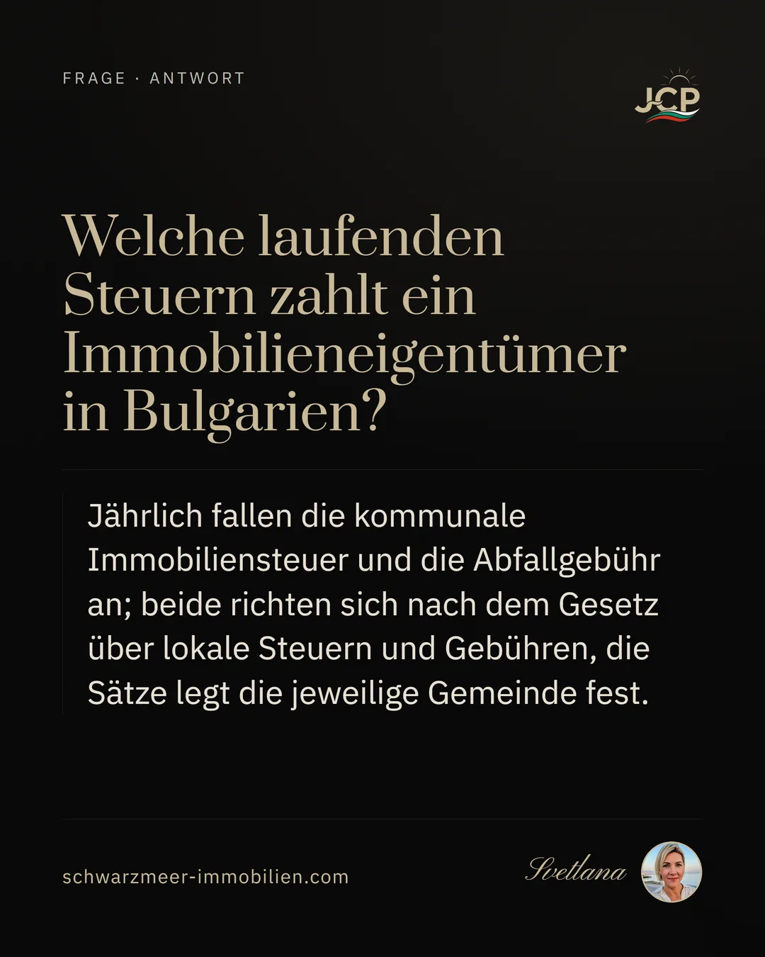 Welche laufenden Steuern zahlt ein Immobilieneigentümer in Bulgarien?