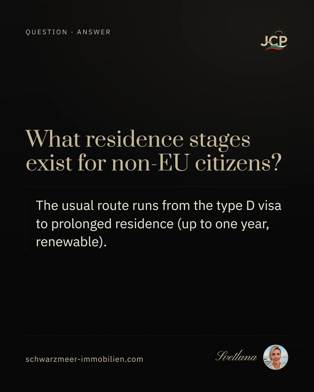 What residence stages exist for non-EU citizens?
