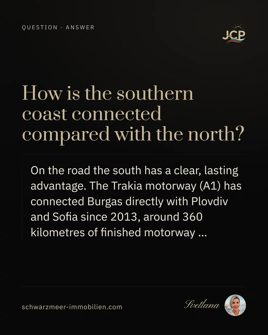How is the southern coast connected compared with the north?