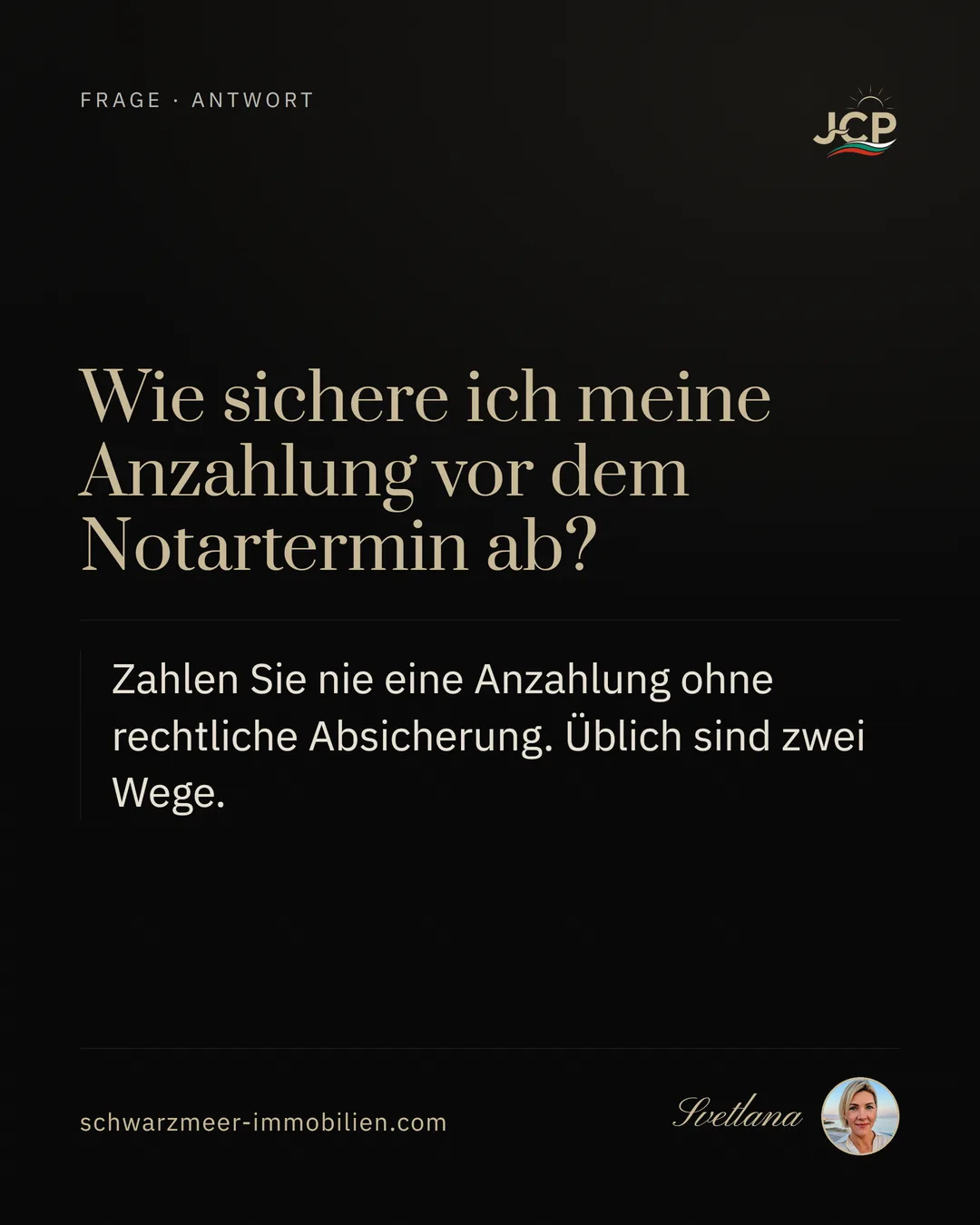 Wie sichere ich meine Anzahlung vor dem Notartermin ab?