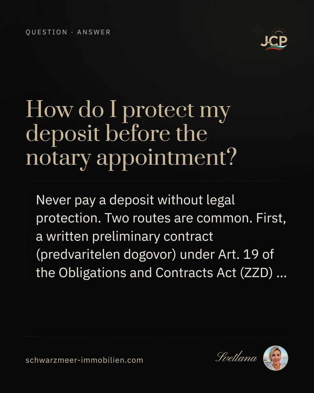 How do I protect my deposit before the notary appointment?