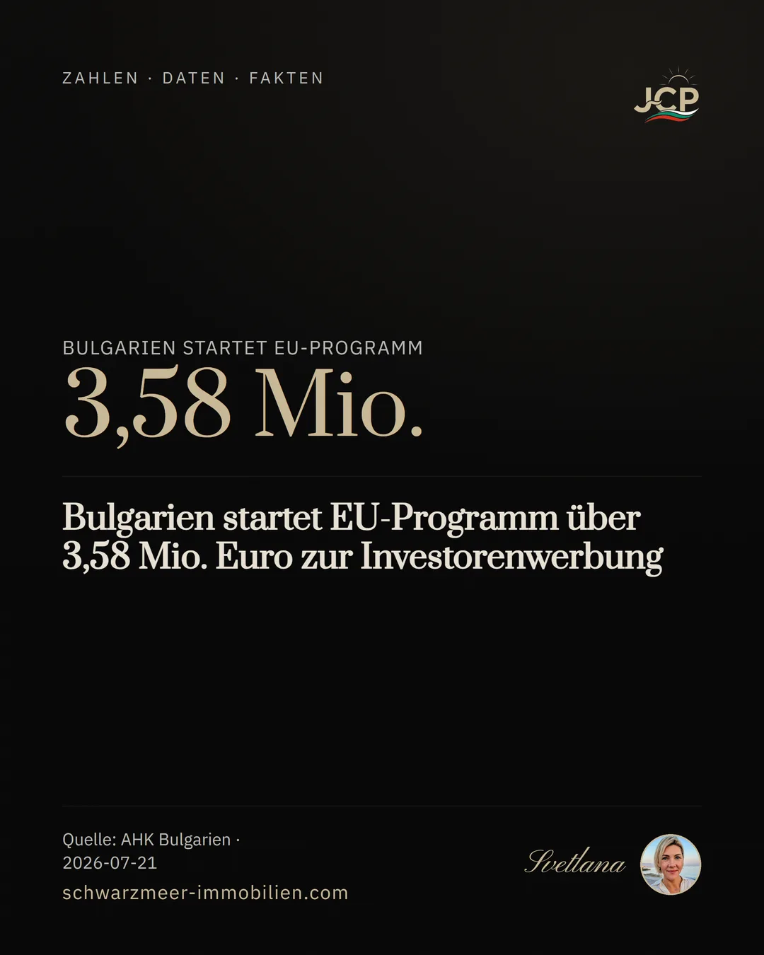 Bulgarien startet EU-Programm über 3,58 Mio. Euro zur Investorenwerbung