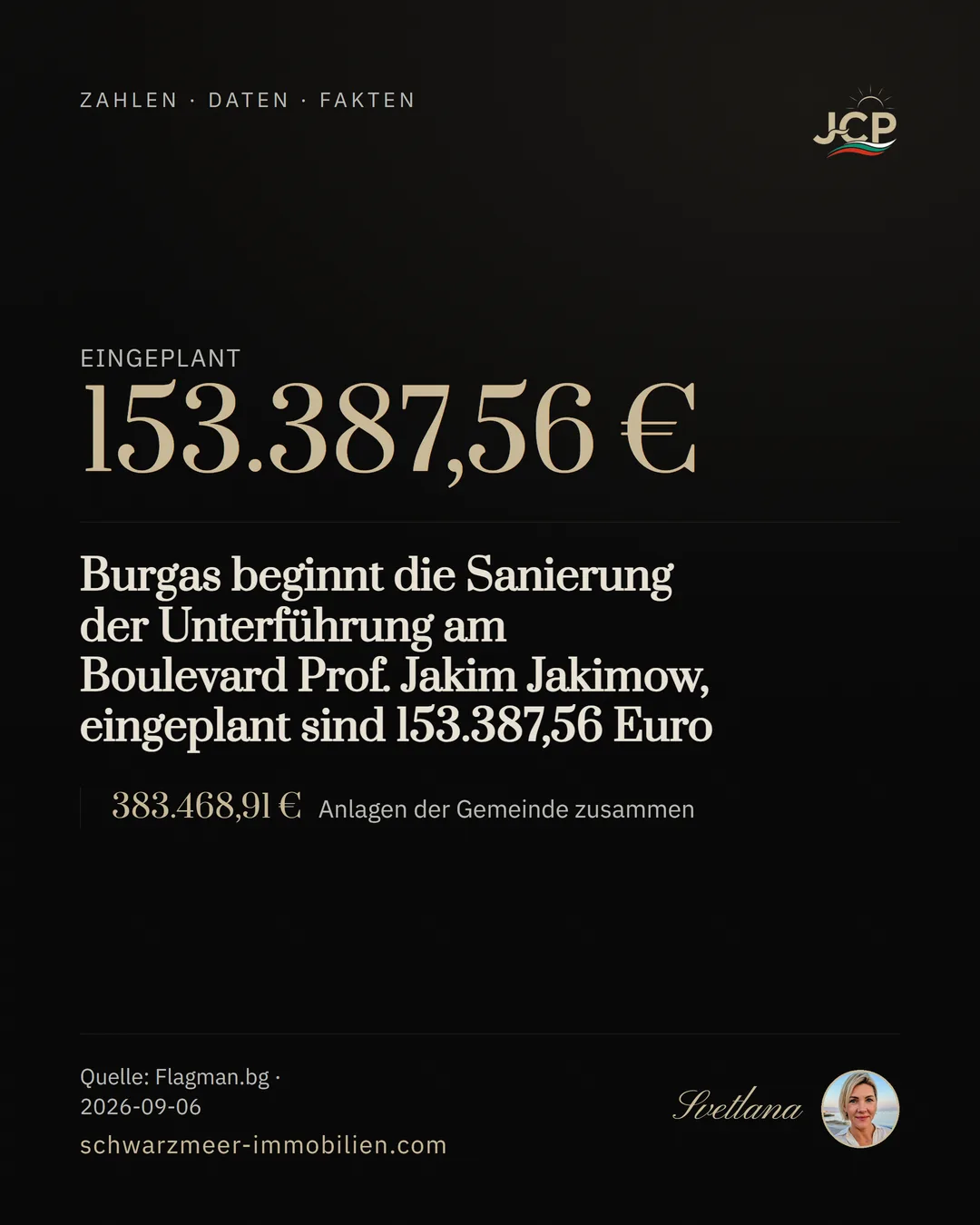 Burgas beginnt die Sanierung der Unterführung am Boulevard Prof. Jakim Jakimow, eingeplant sind 153.387,56 Euro