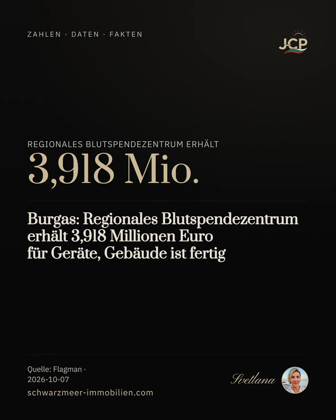 Burgas: Regionales Blutspendezentrum erhält 3,918 Millionen Euro für Geräte, Gebäude ist fertig