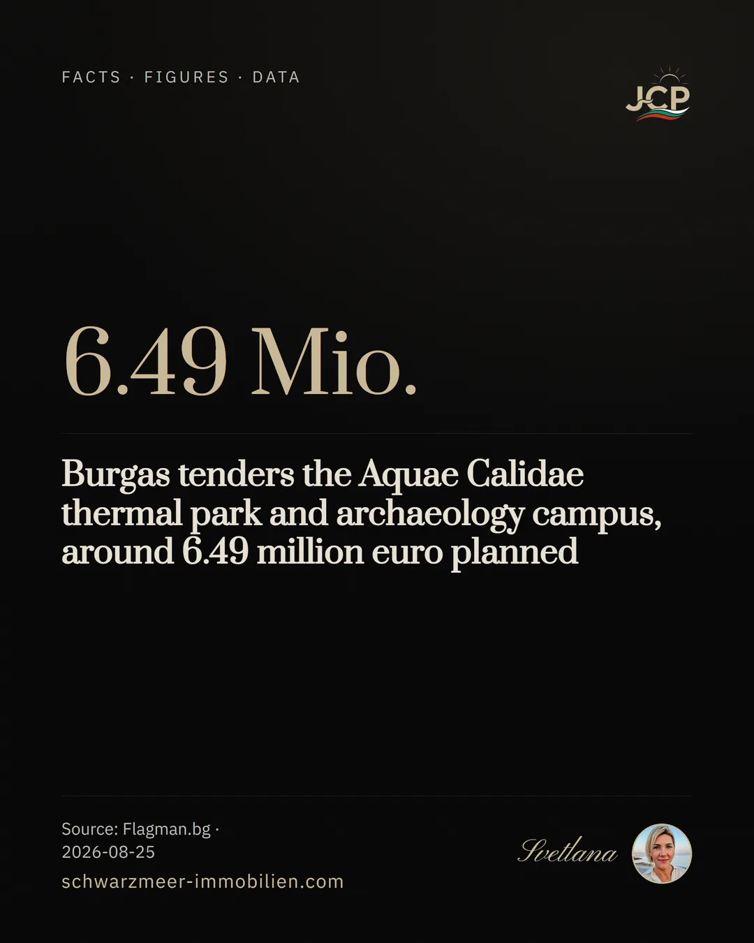 Burgas tenders the Aquae Calidae thermal park and archaeology campus, around 6.49 million euro planned