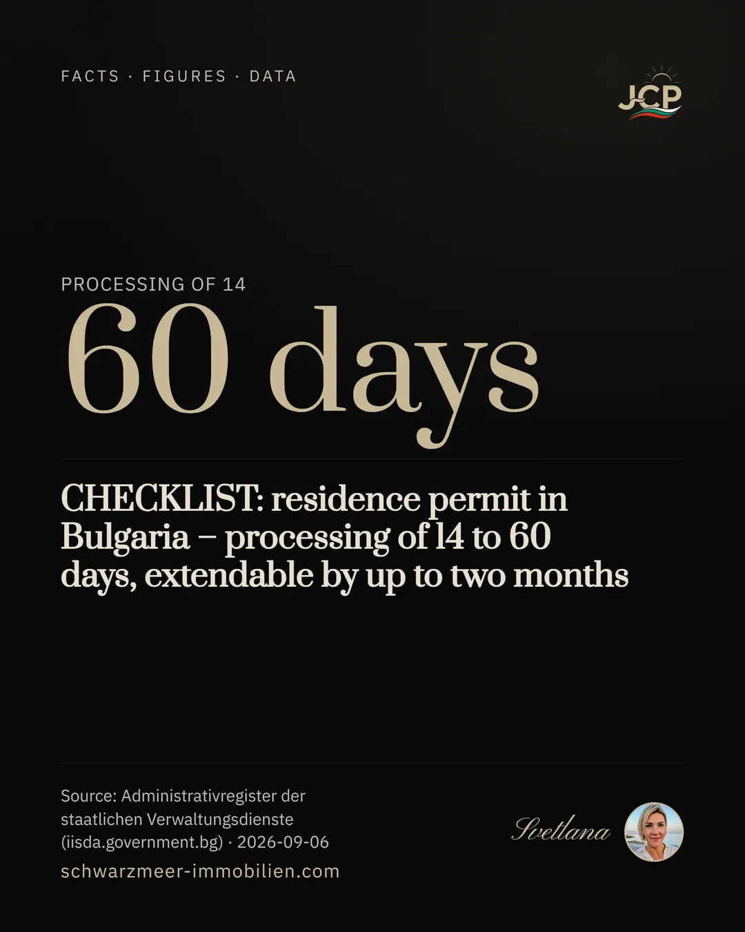 CHECKLIST: residence permit in Bulgaria – processing of 14 to 60 days, extendable by up to two months