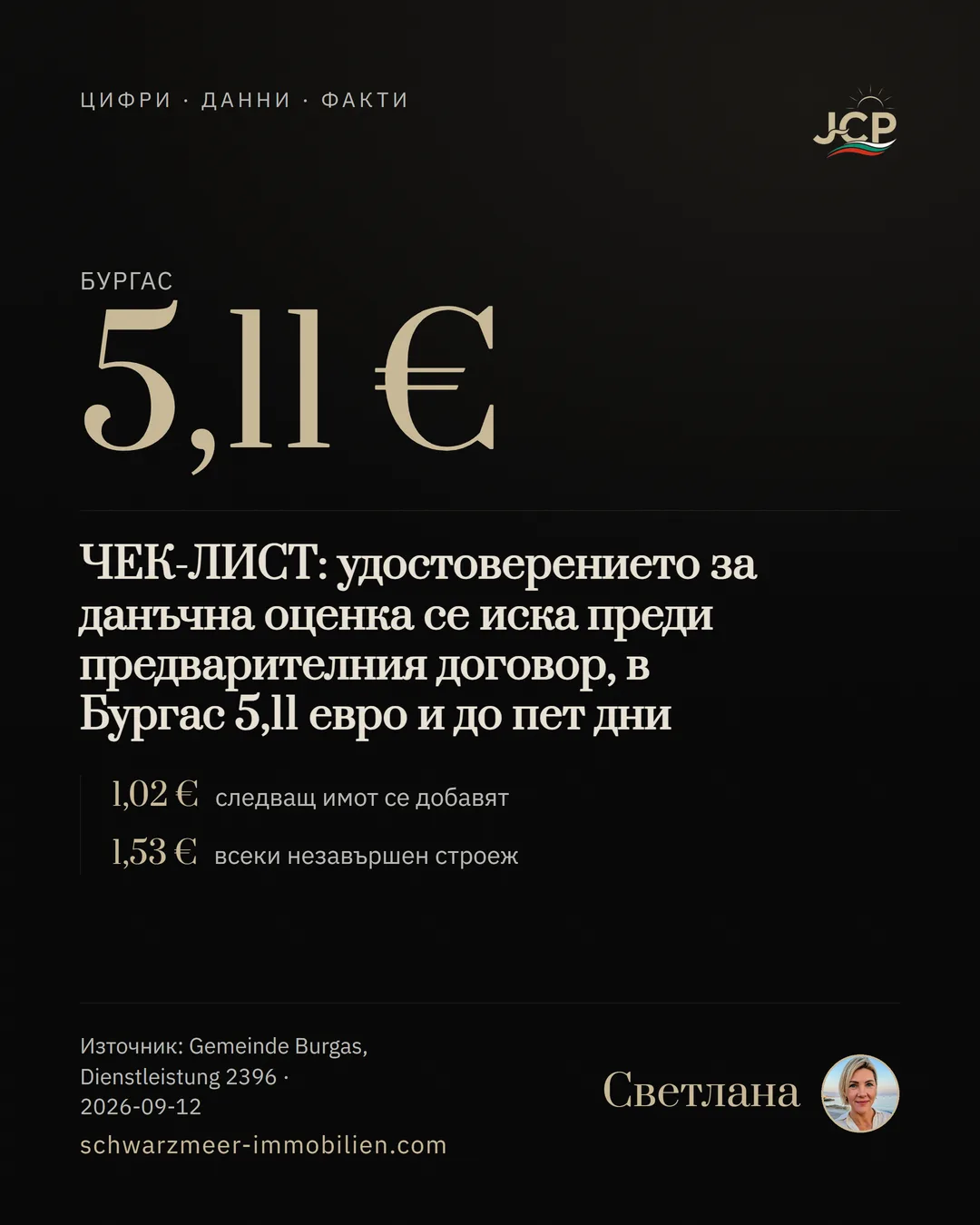ЧЕК-ЛИСТ: удостоверението за данъчна оценка се иска преди предварителния договор, в Бургас 5,11 евро и до пет дни