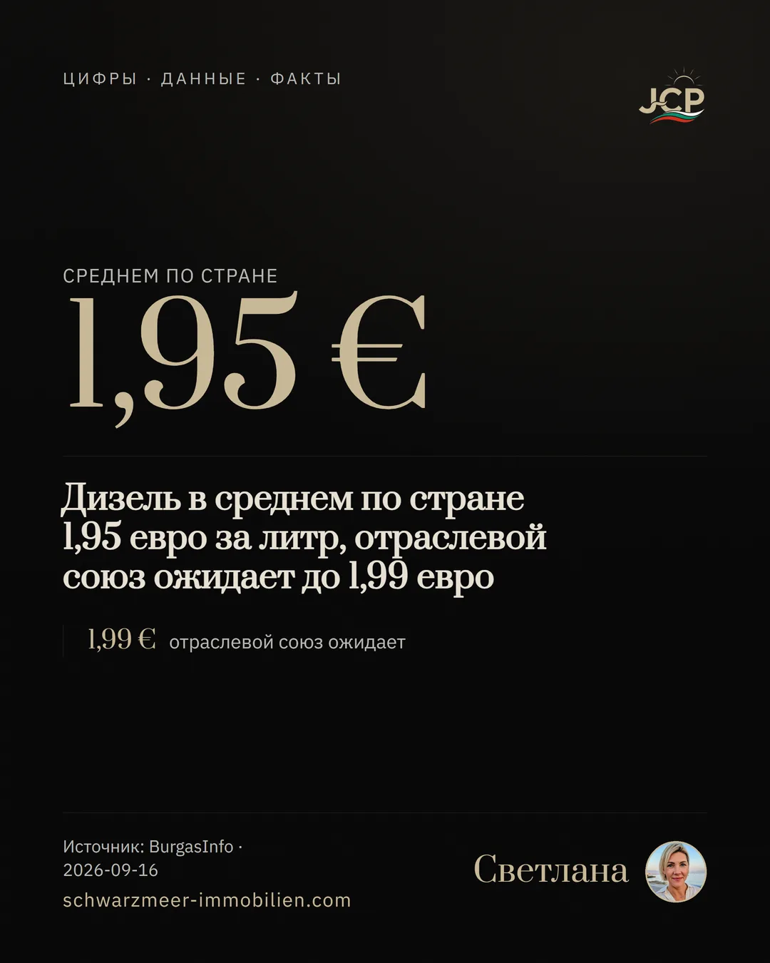 Дизель в среднем по стране 1,95 евро за литр, отраслевой союз ожидает до 1,99 евро
