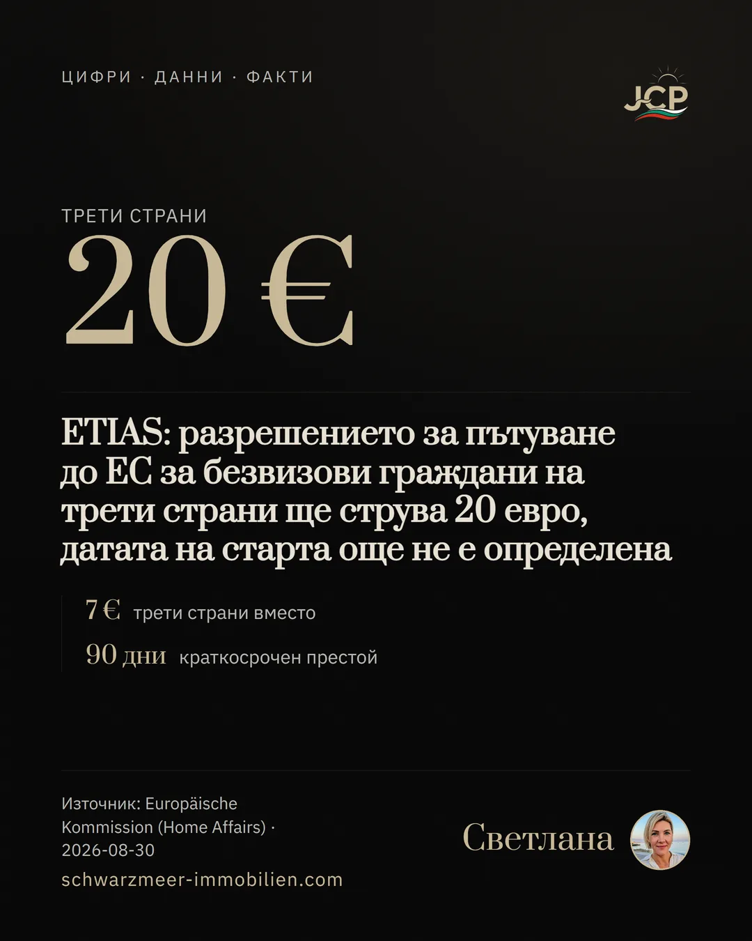 ETIAS: разрешението за пътуване до ЕС за безвизови граждани на трети страни ще струва 20 евро, датата на старта още не е определена
