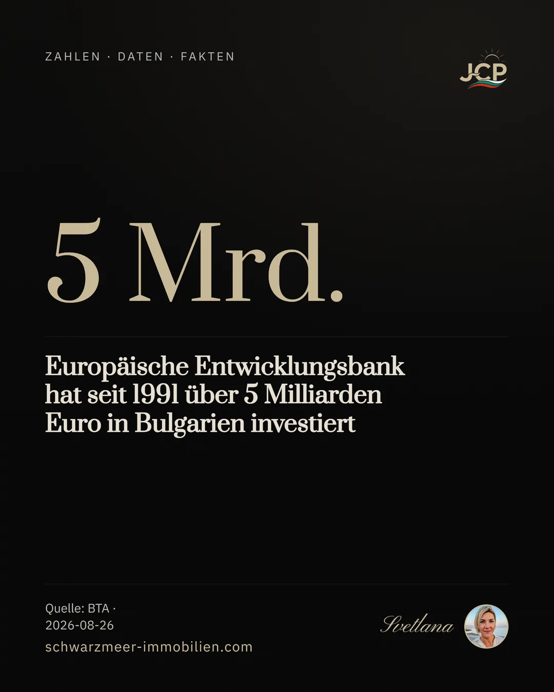 Europäische Entwicklungsbank hat seit 1991 über 5 Milliarden Euro in Bulgarien investiert