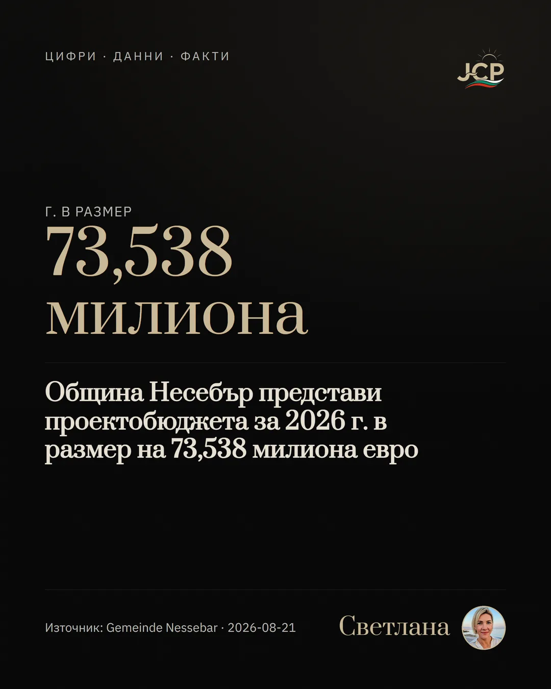Община Несебър представи проектобюджета за 2026 г. в размер на 73,538 милиона евро