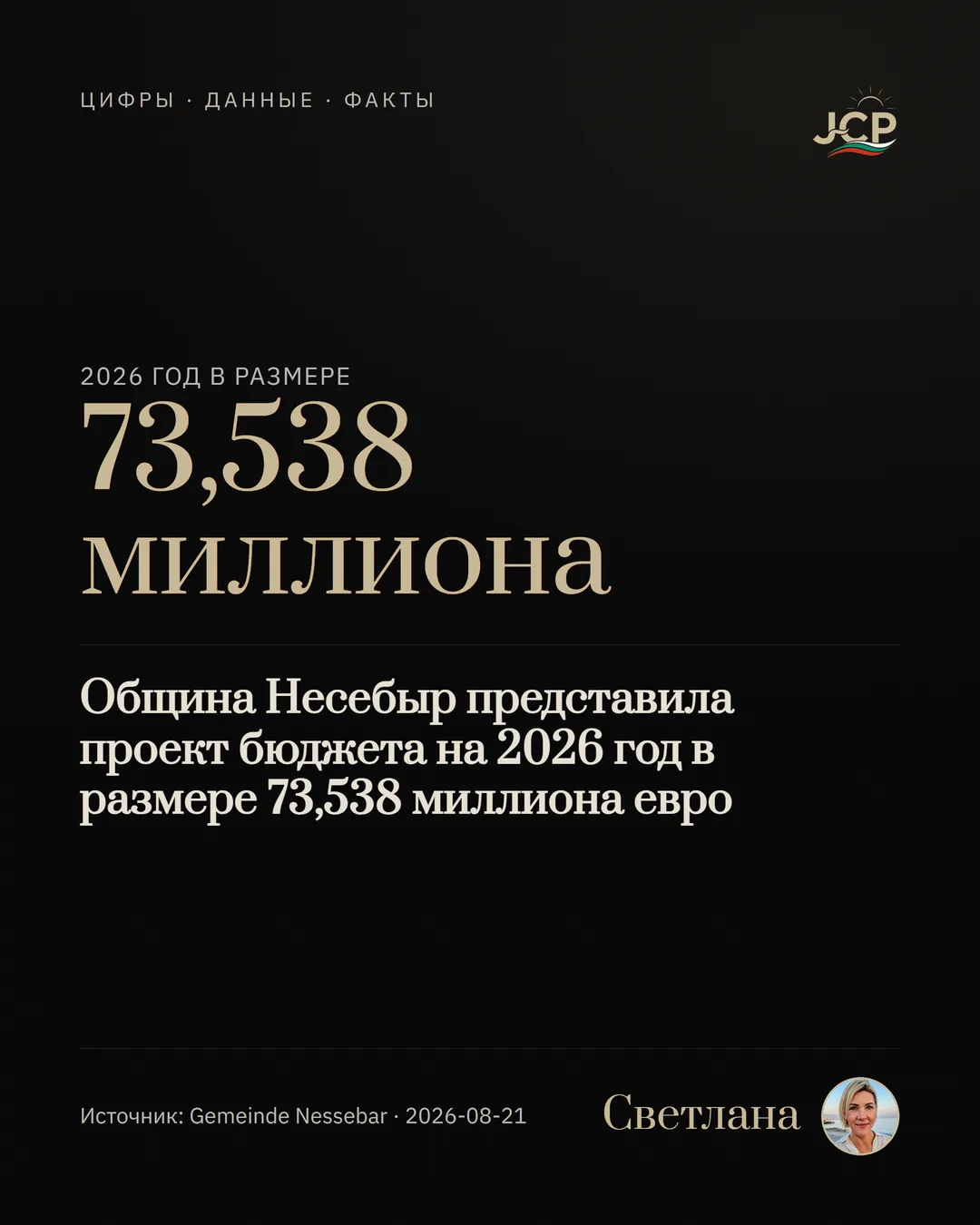 Община Несебыр представила проект бюджета на 2026 год в размере 73,538 миллиона евро