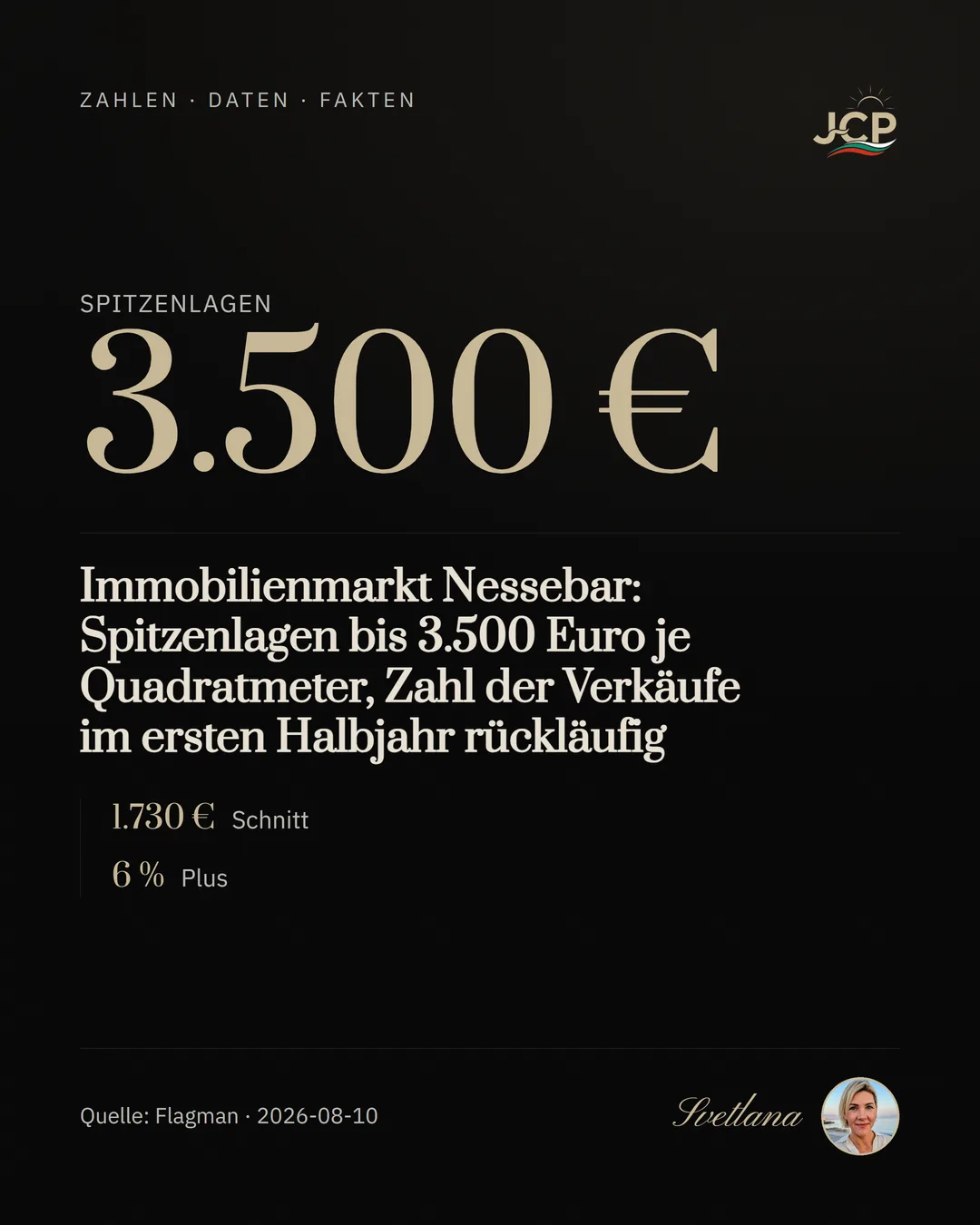 Immobilienmarkt Nessebar: Spitzenlagen bis 3.500 Euro je Quadratmeter, Zahl der Verkäufe im ersten Halbjahr rückläufig