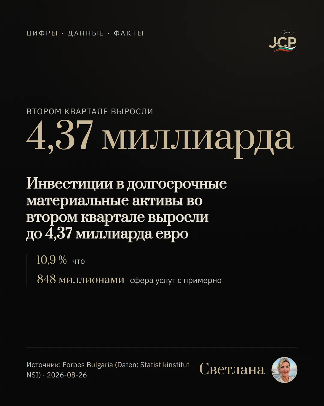 Инвестиции в долгосрочные материальные активы во втором квартале выросли до 4,37 миллиарда евро