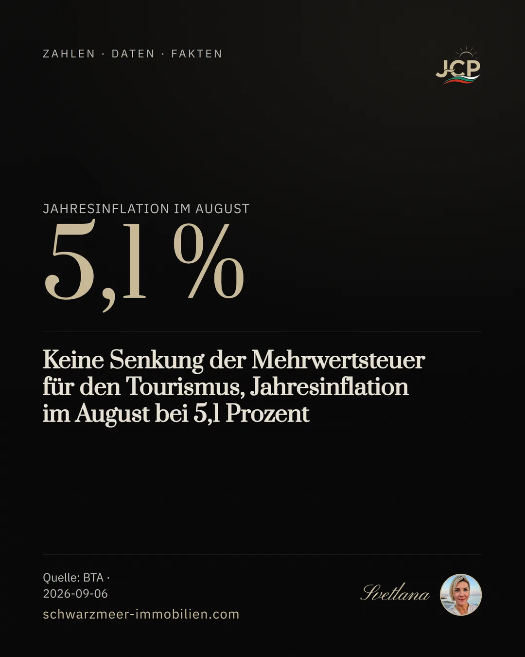 Keine Senkung der Mehrwertsteuer für den Tourismus, Jahresinflation im August bei 5,1 Prozent
