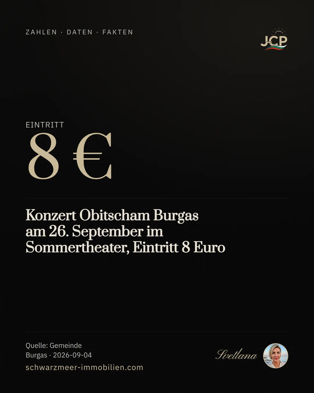 Konzert Obitscham Burgas am 26. September im Sommertheater, Eintritt 8 Euro