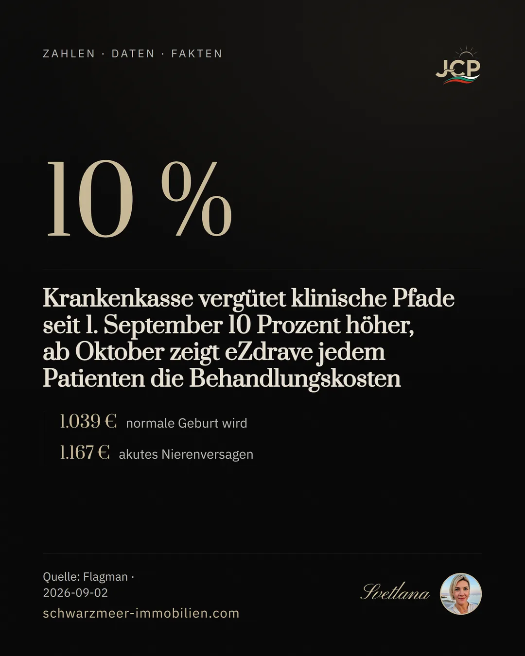 Krankenkasse vergütet klinische Pfade seit 1. September 10 Prozent höher, ab Oktober zeigt eZdrave jedem Patienten die Behandlungskosten