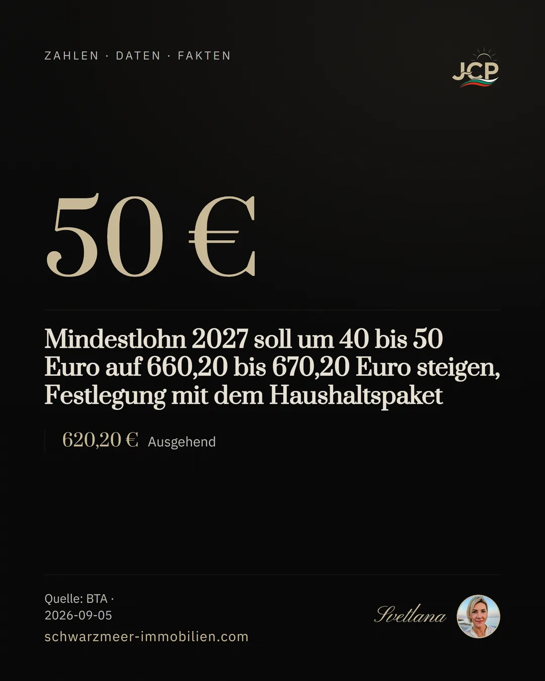 Mindestlohn 2027 soll um 40 bis 50 Euro auf 660,20 bis 670,20 Euro steigen, Festlegung mit dem Haushaltspaket