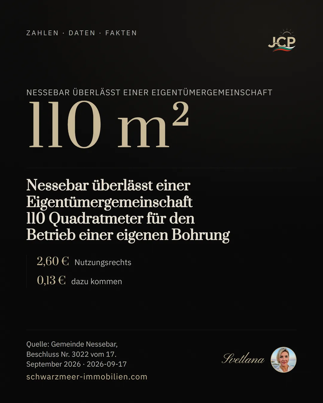Nessebar überlässt einer Eigentümergemeinschaft 110 Quadratmeter für den Betrieb einer eigenen Bohrung