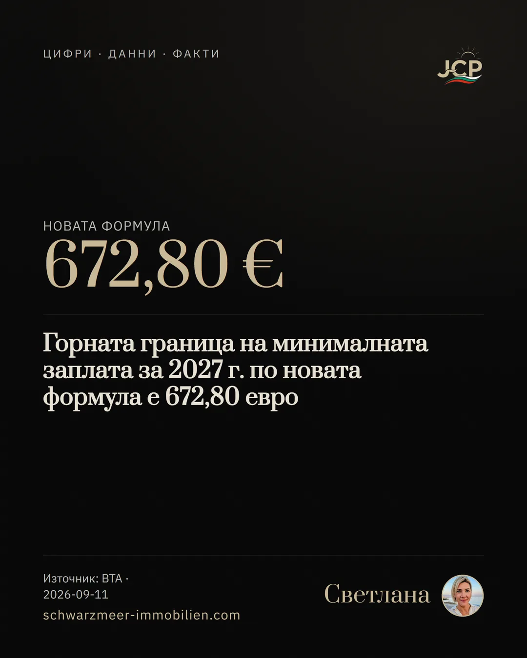Горната граница на минималната заплата за 2027 г. по новата формула е 672,80 евро
