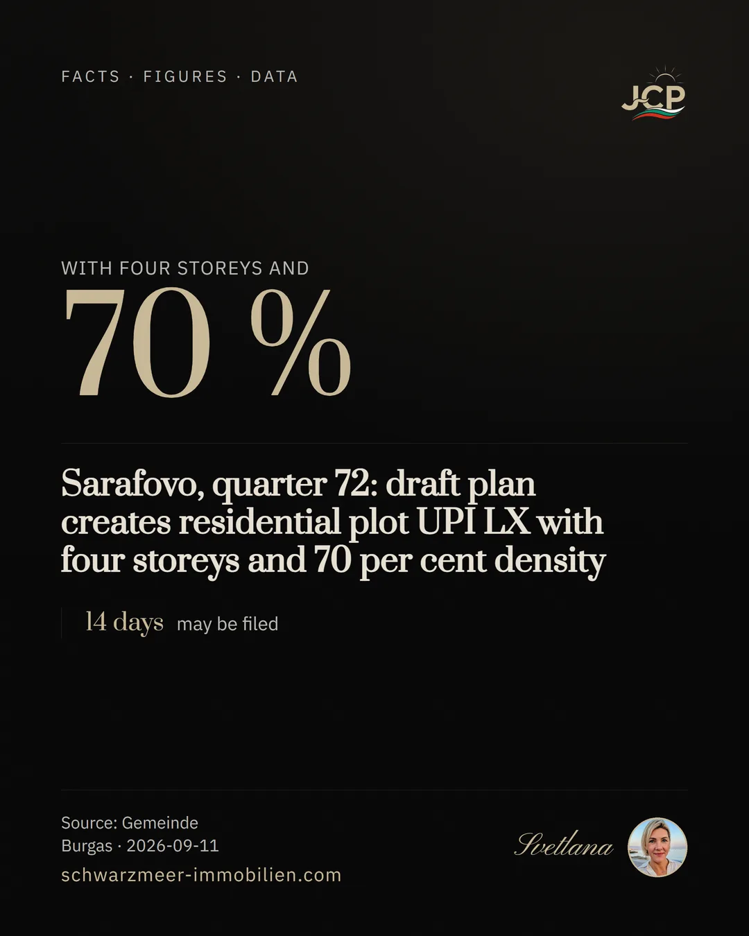 Sarafovo, quarter 72: draft plan creates residential plot UPI LX with four storeys and 70 per cent density