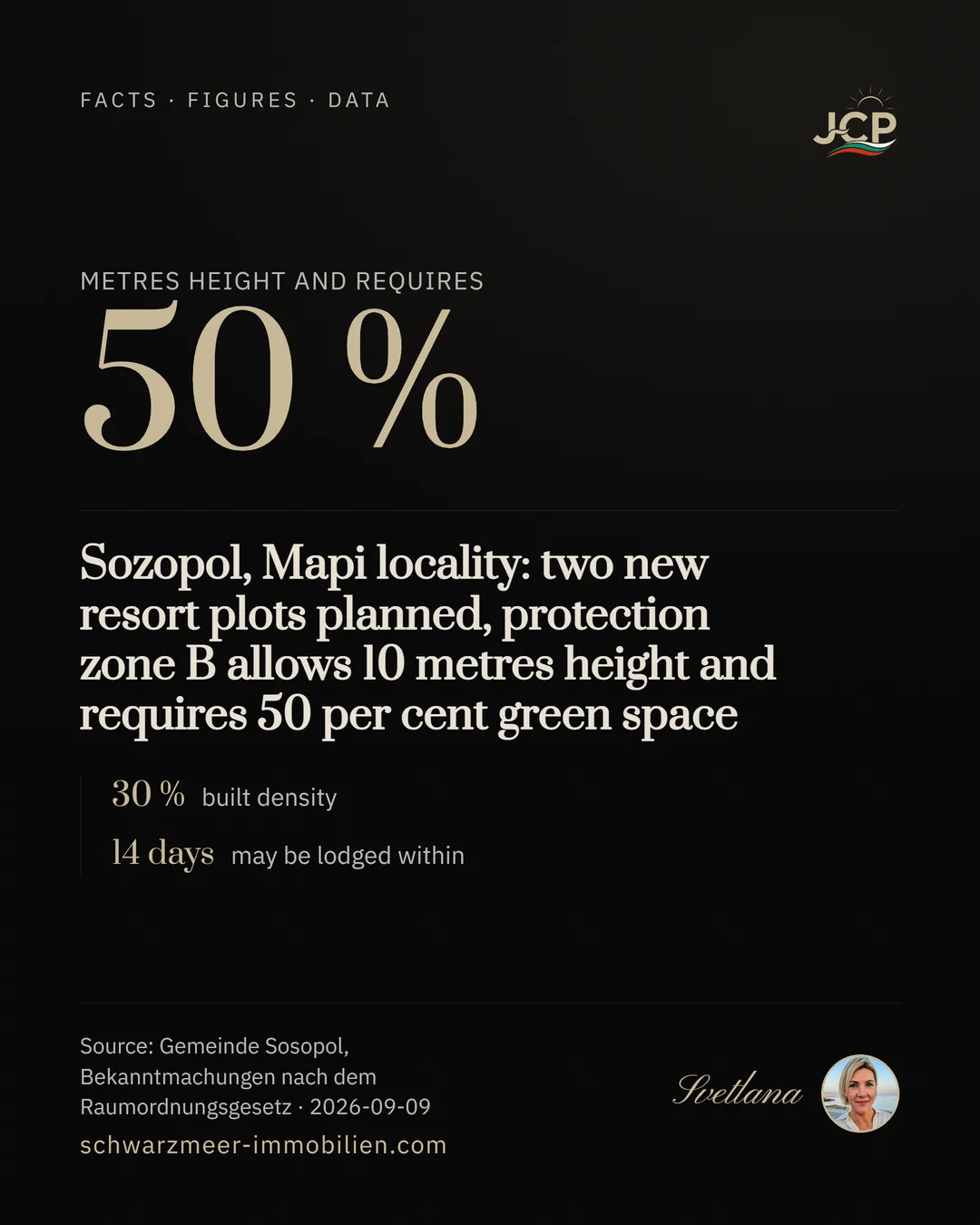 Sozopol, Mapi locality: two new resort plots planned, protection zone B allows 10 metres height and requires 50 per cent green space