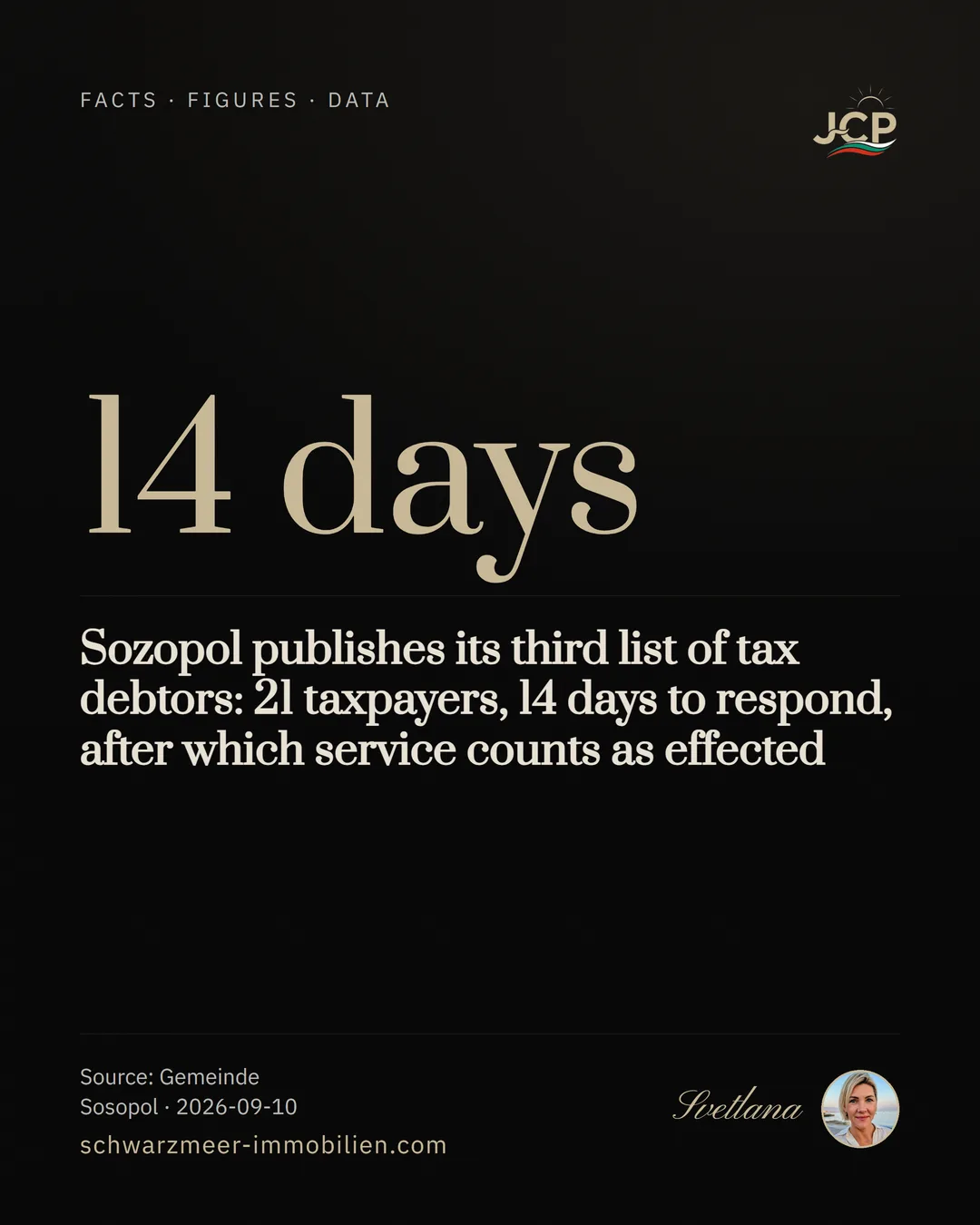 Sozopol publishes its third list of tax debtors: 21 taxpayers, 14 days to respond, after which service counts as effected
