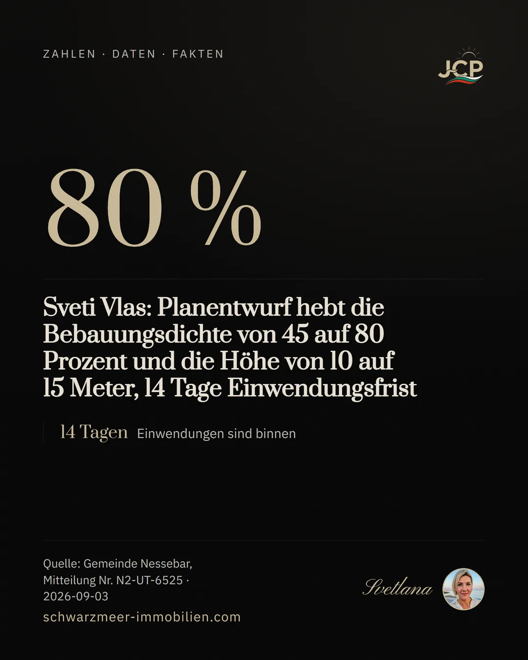 Sveti Vlas: Planentwurf hebt die Bebauungsdichte von 45 auf 80 Prozent und die Höhe von 10 auf 15 Meter, 14 Tage Einwendungsfrist