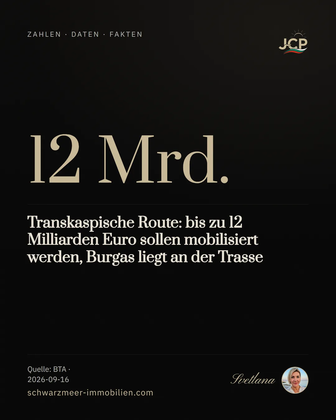 Transkaspische Route: bis zu 12 Milliarden Euro sollen mobilisiert werden, Burgas liegt an der Trasse